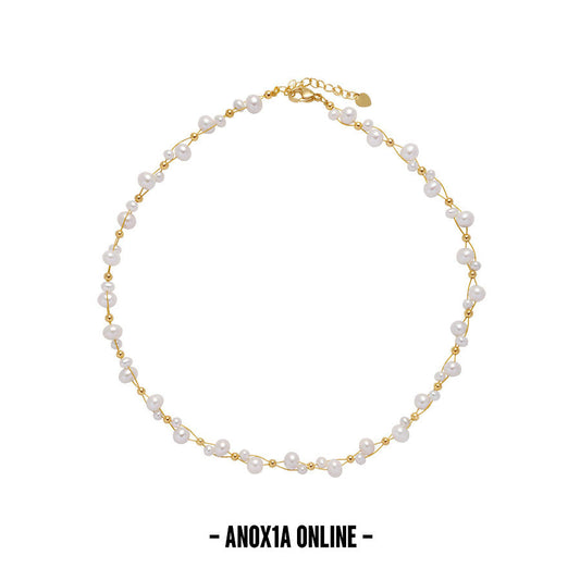 Elegant Minimalist Millet Pearl Necklace: A Perfect Blend