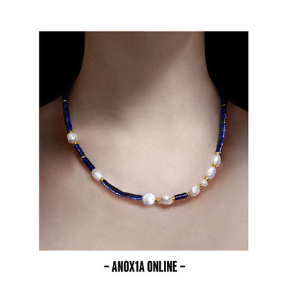 Lapis Lazuli Pearl Necklace: An Ode to Natural Beauty