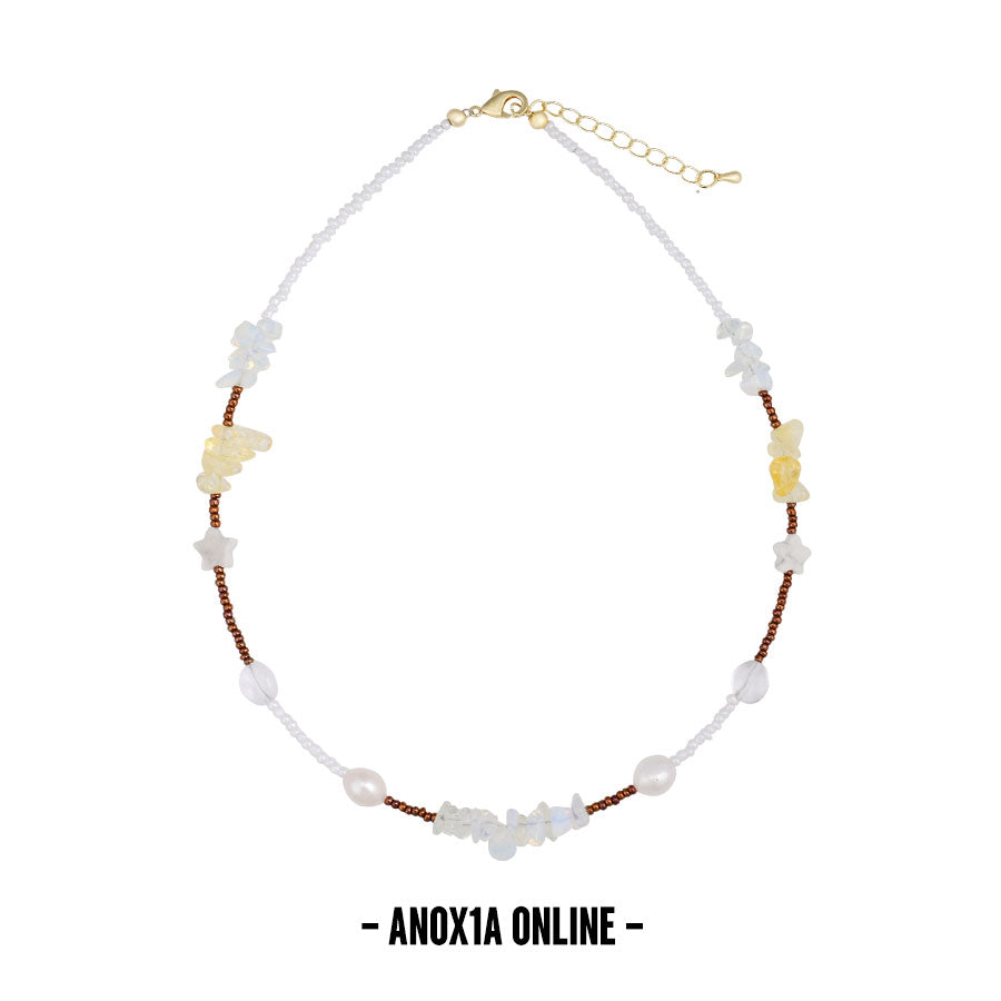 Lapis Citrine & Freshwater Pearl Layered Necklace Set