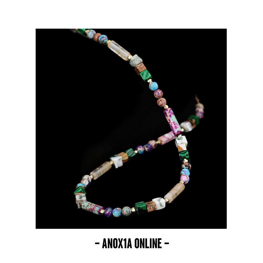 Natural Stone Layered Necklace Set | Bold Colors Timeless