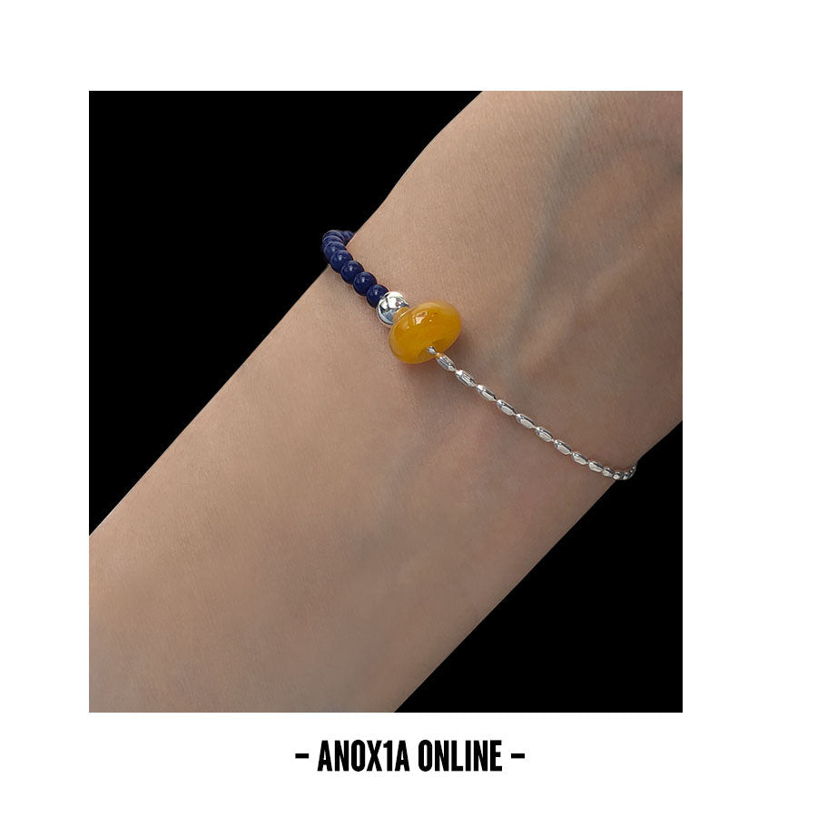 Unique Asymmetric Natural Stone Bead and Bracelet Earrings
