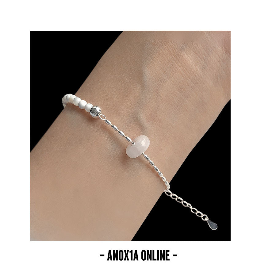 Unique Asymmetric Natural Stone Bead and Bracelet Earrings