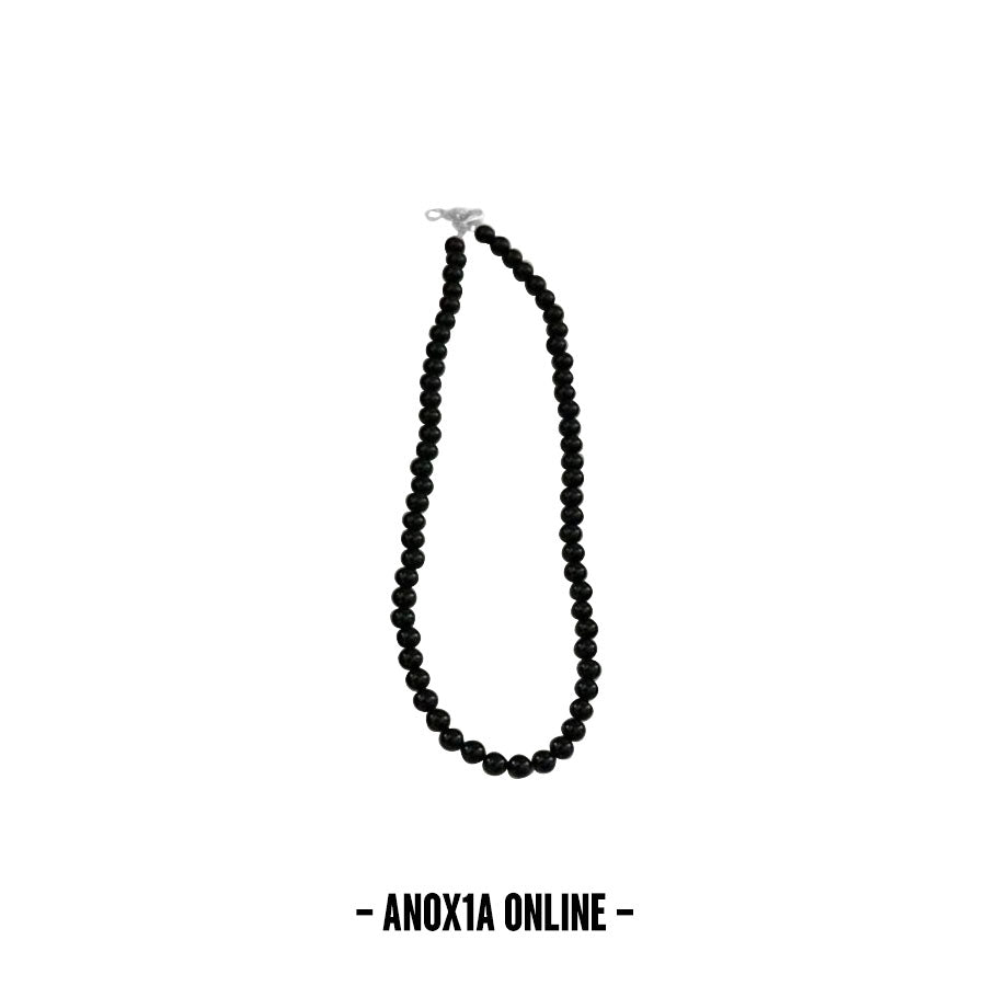 Unisex Minimalist Black Agate Jewelry Set: