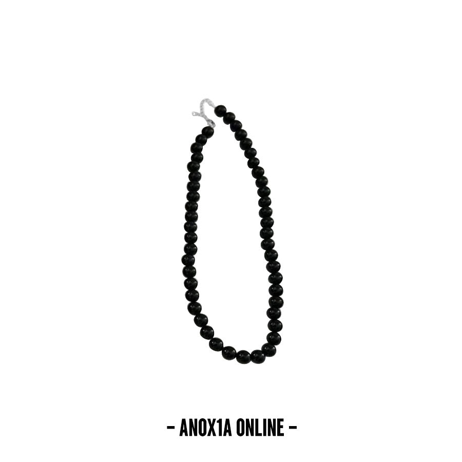 Unisex Minimalist Black Agate Jewelry Set: