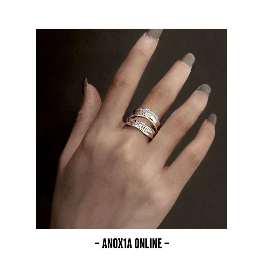 Broad Arc Irregular Curve S925 Silver Ring: Unconventional