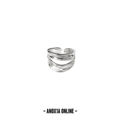 Broad Arc Irregular Curve S925 Silver Ring: Unconventional