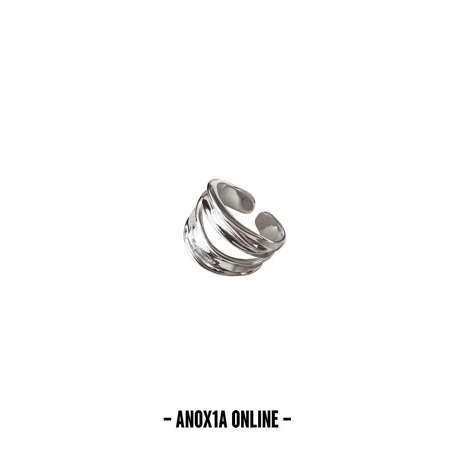 Broad Arc Irregular Curve S925 Silver Ring: Unconventional