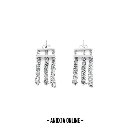 Distinctive Tassel Square Buckle Earrings for the Bold