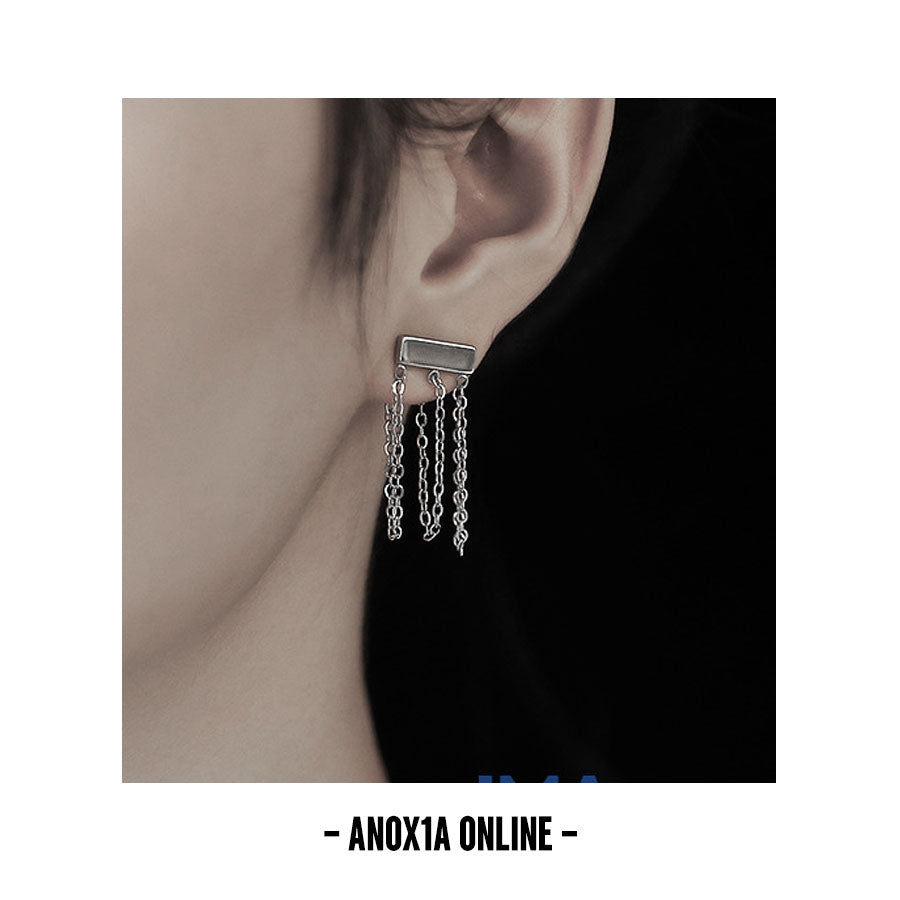 Distinctive Tassel Square Buckle Earrings for the Bold