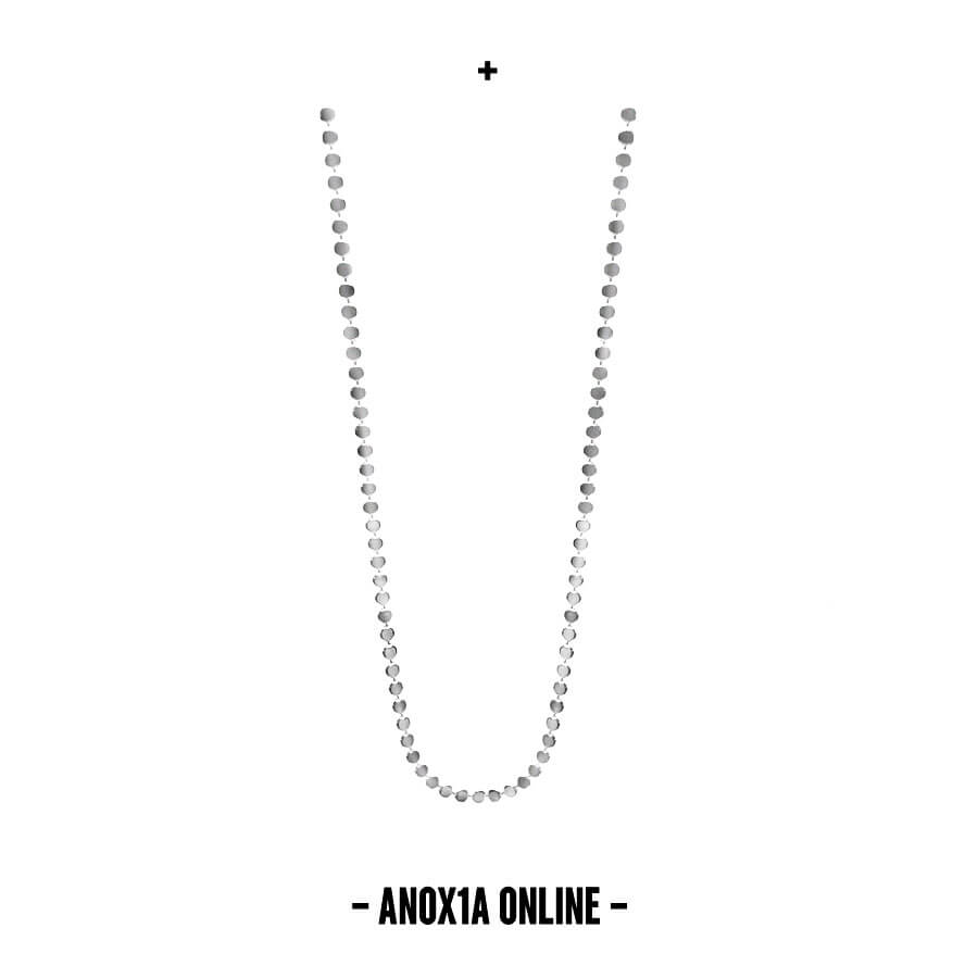 Dotted glossy sequins S925 silver minimalist necklace -