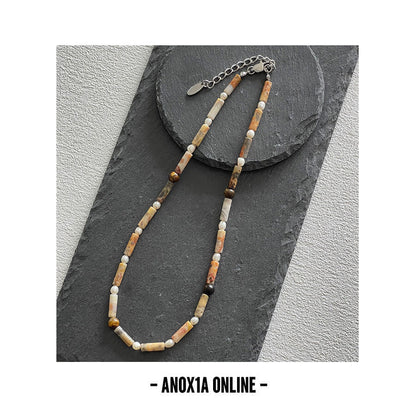 Earthy Elegance: Crazy Agate & Tiger’s Eye Necklace Set