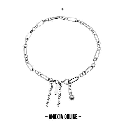 Edgy and Trendy: Titanium Steel Chain Tassel Necklace