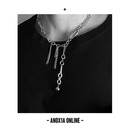 Edgy and Trendy: Titanium Steel Chain Tassel Necklace