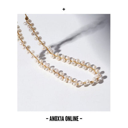 Elegant Pearl Choker Necklace with Seed Bead Detailing: