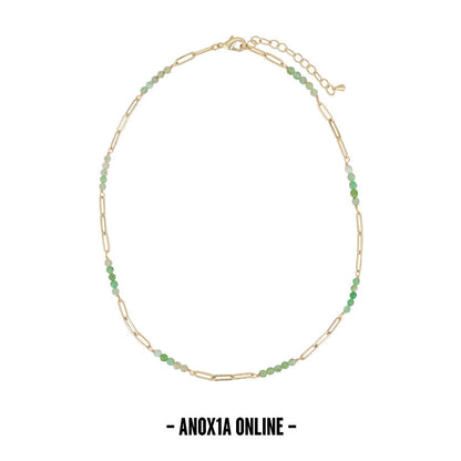 Fresh Green Layered Necklace Set | A Harmony of Nature