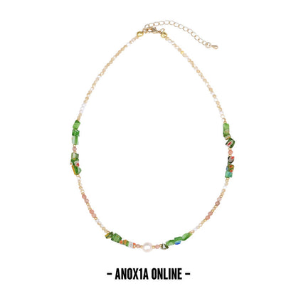 Fresh Green Layered Necklace Set | A Harmony of Nature