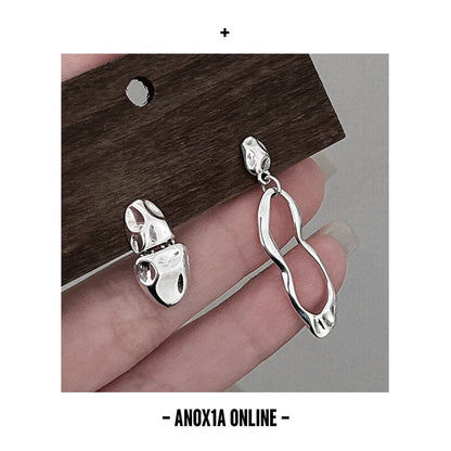 Geometric Irregular Asymmetrical S925 Silver Earrings