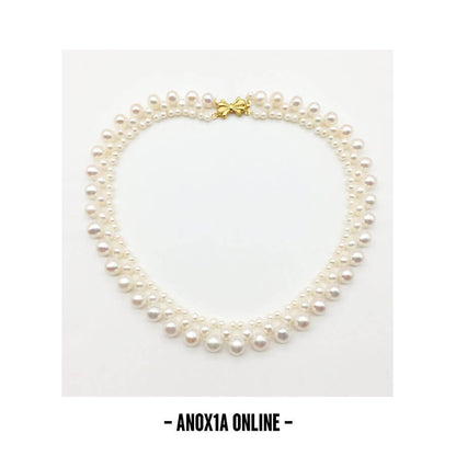 Handcrafted Vintage Triple-Layer Pearl Choker Necklace: