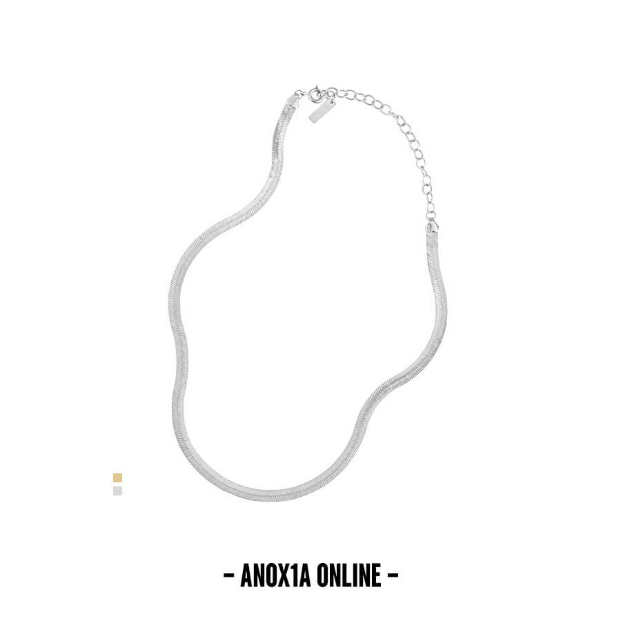 Minimalist S925 Sterling Silver Snake Bone Choker Necklace |