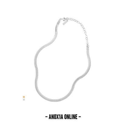 Minimalist S925 Sterling Silver Snake Bone Choker Necklace |