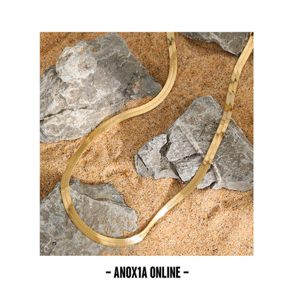 Minimalist S925 Sterling Silver Snake Bone Choker Necklace |