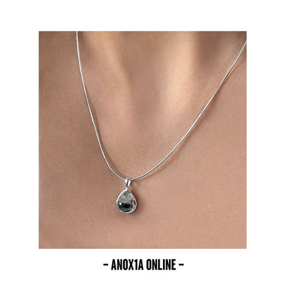 Modern Sophistication: S925 Silver Necklace with Black