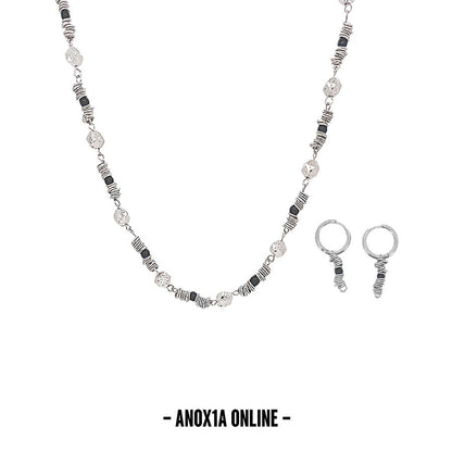 Modern Spiral Steel Wire Necklace & Earring Set –