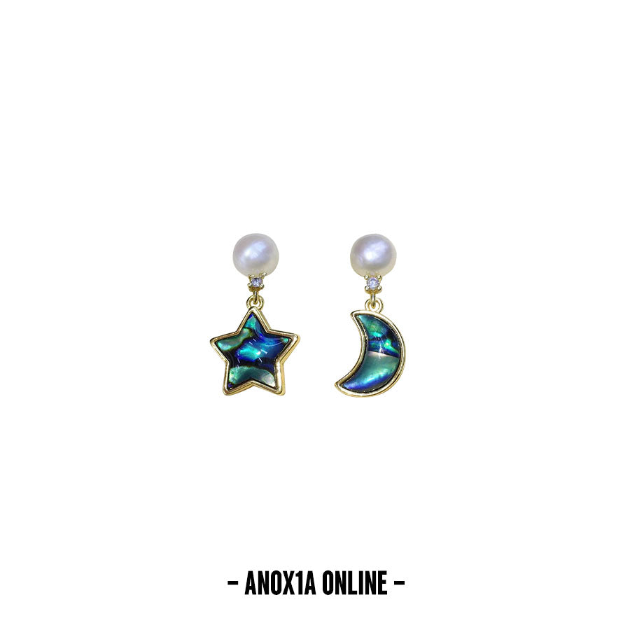 Moon Stars and Butterflies: Unique Abalone Shell Earrings