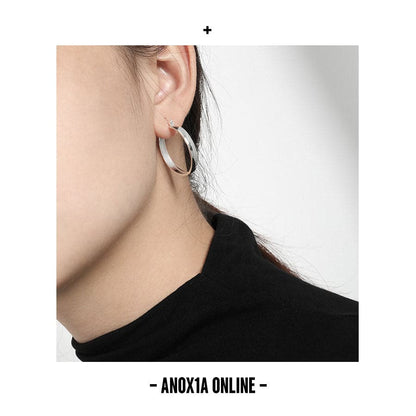 S925 silver simple normcore temperament earrings