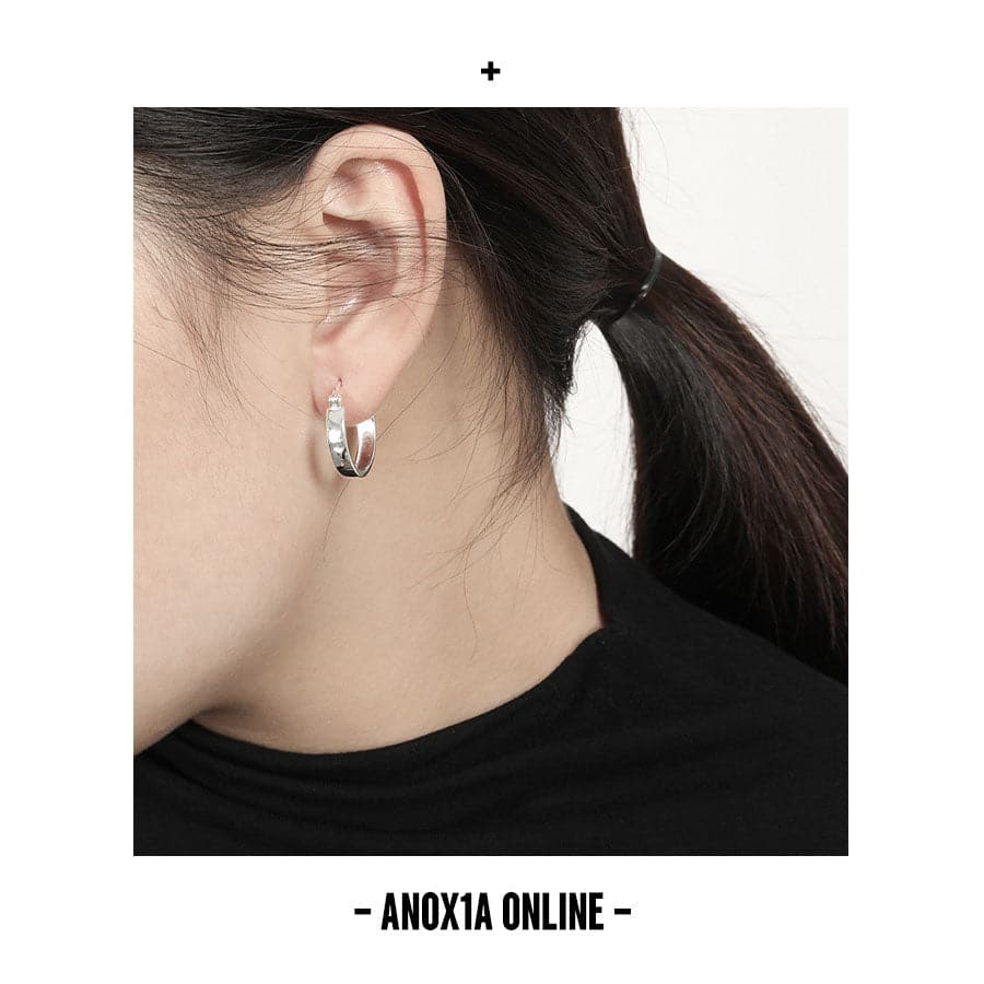 S925 silver simple normcore temperament earrings