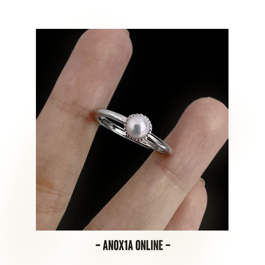 Sleek Non-Nucleated Pearl Ring with S925 Silver Band -