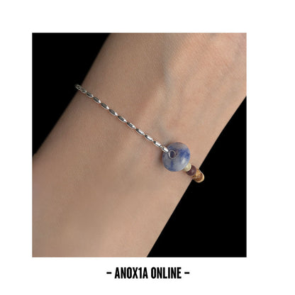 Unique Asymmetric Natural Stone Bead and Bracelet Earrings