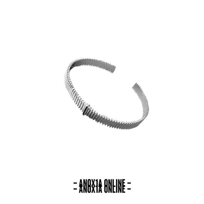 Unique S925 Gear Wave Textured Bracelet & Ring Set