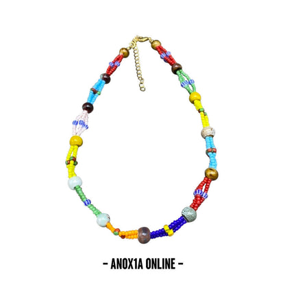 Vibrant Multicolor Beaded Necklace: A Unique Blend