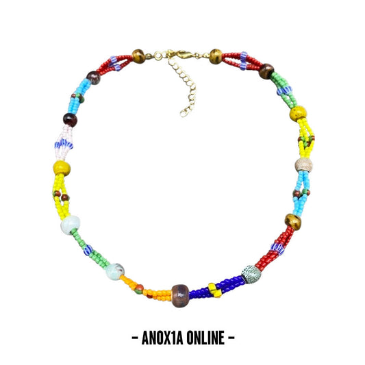 Vibrant Multicolor Beaded Necklace: A Unique Blend
